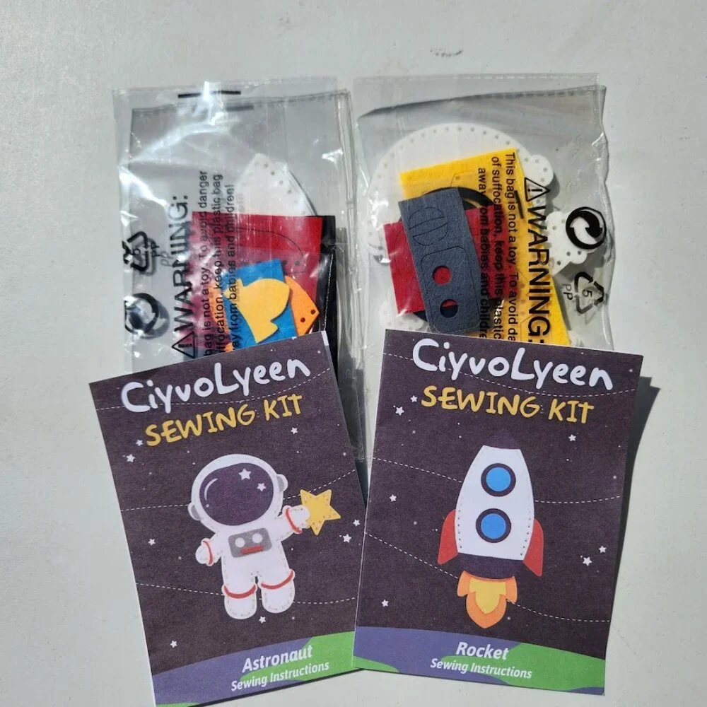 New Ciyvoleen Craft Kit Sewing Kit Astronaut Rocket Space Felt Project Felts